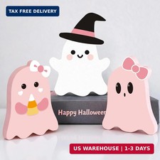 Pink ghost Cute Halloween Decor Indoor: 3ct Halloween Cute Ghost Decorations, Pi