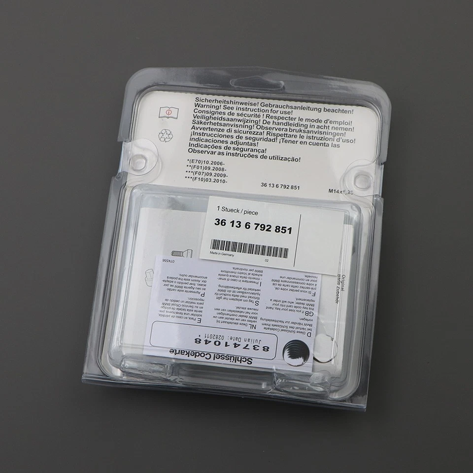 Parafusos de pneu parafuso de roda chave de trava M14x1.25 36136792851 para BMW X3 X5 X6 5' 7' - Imagem 4 de 4