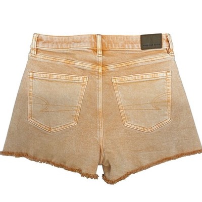 American Eagle Denim Shorts Womens size 2 Orange Excellent High Waisted Raw Hem