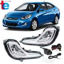 Front Bumper Led Fog Drl Lamp Fit For Hyundai Accent Sedanhatchback 2012-2016