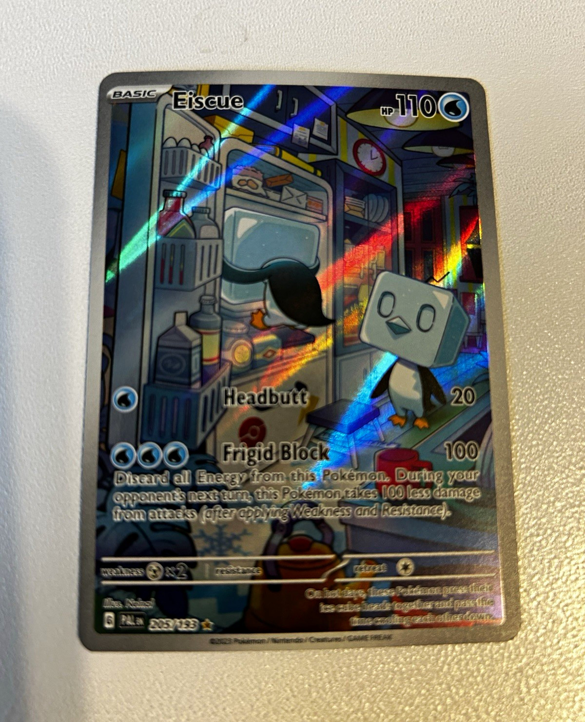 Pokemon TCG Eiscue 205/193 Paldea Evolved Secret Rare Full Art Holo Eng 2023