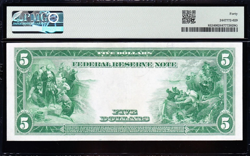 AWESOME Crisp HIGH GRADE 1914 $5 PHILADELPHIA FRN Note! PMG 40! FREE SHIP! 84268 - Image 3 of 3