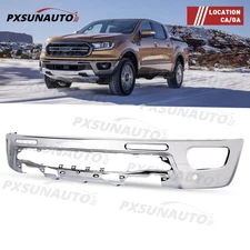 Chrome Front Bumper Face Bar W/ Sensor Holes For 2019-2023 Ford Ranger