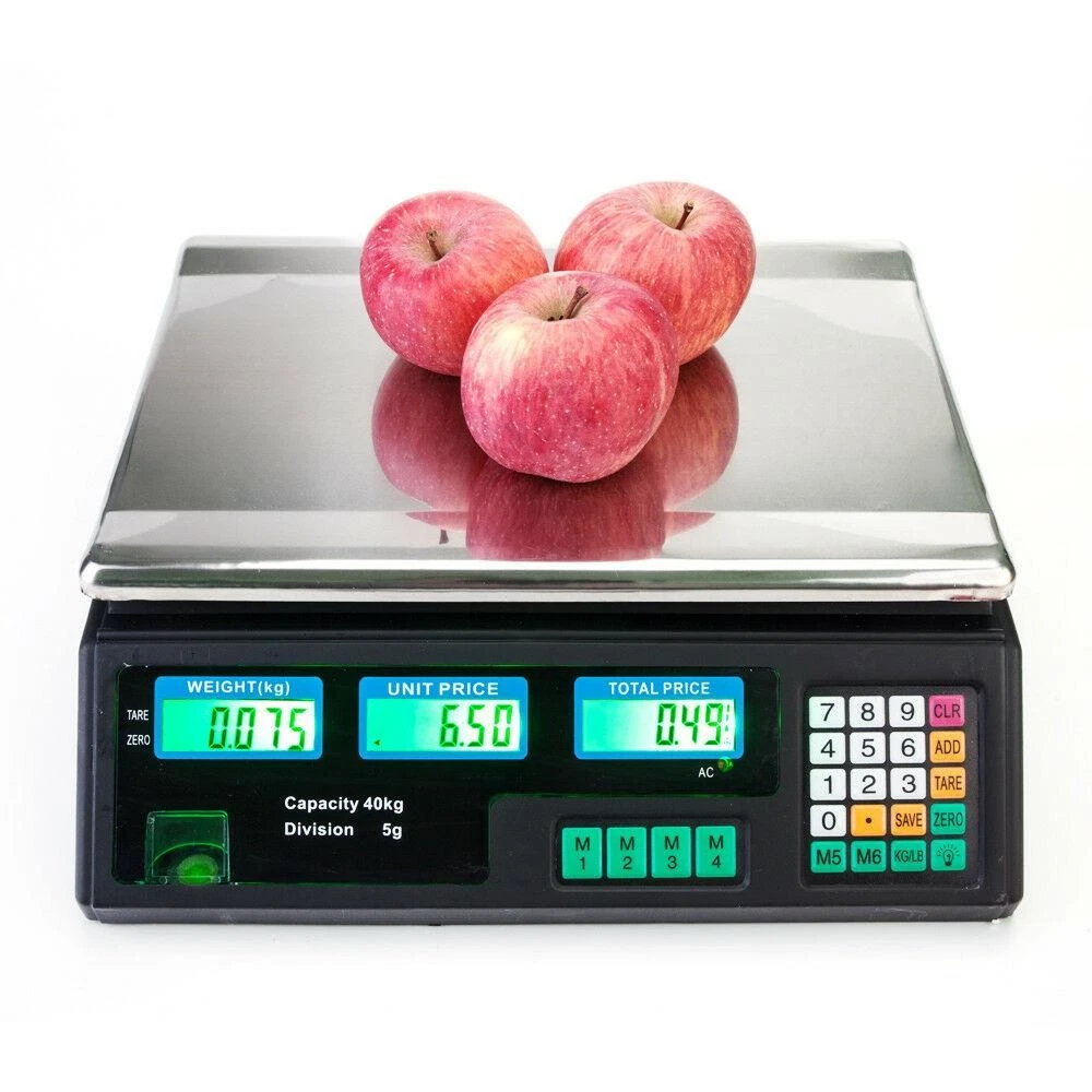 88 LB 40KG/5g Digital Weight Scale Price Computing Food Meat Produce Deli Market Review
