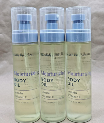 Nature Love Lavender & Vitamin E Moisturizing Body Oil 4 fl oz Lot of 3 New