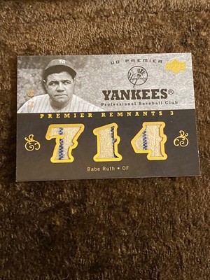 2007 UD PREMIER REMNANTS TRIPLE  Pinstripes BABE RUTH 2/60