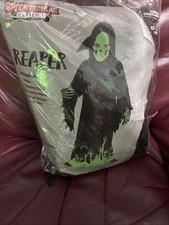 Spooktacular Creation Glow in Dark Grim Reaper Costume Halloween Boy sz Large