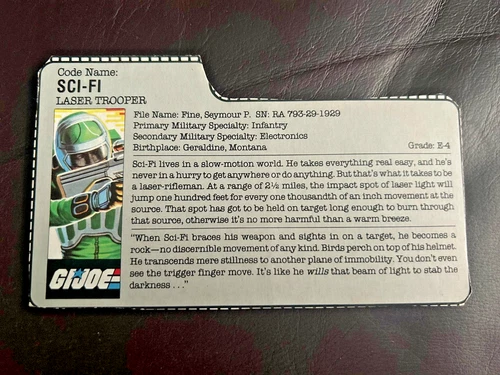 GI JOE: LASER TROOPER  (FILE CARD) (SCI-FI)