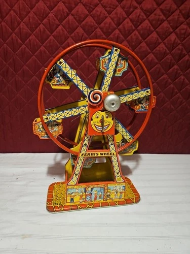 Vintage Rare 1930's J. Chein Tin Litho Hercules Ferris Wheel Wind-Up Toy