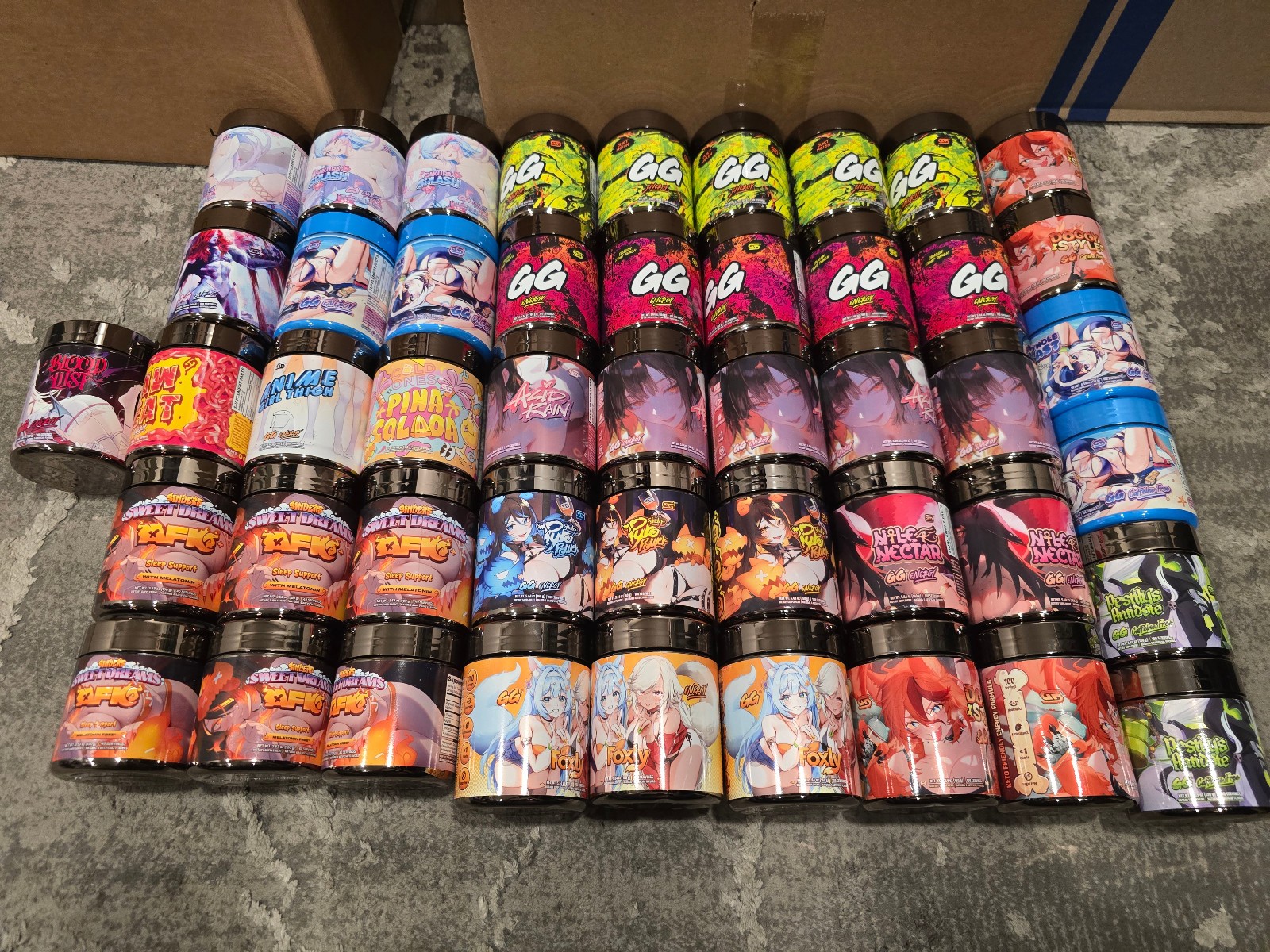 New and Unopened Gamersupps Caffeine and Caffeine Free tubs