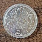 Silver Angel, 2014, Isle of Man, 1 troy oz .999 Fine Silver Art Round