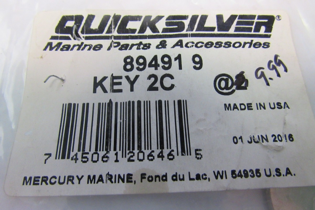 NEW MERCURY QUICKSIIVER OEM KEY 2C # 89491 9 | eBay