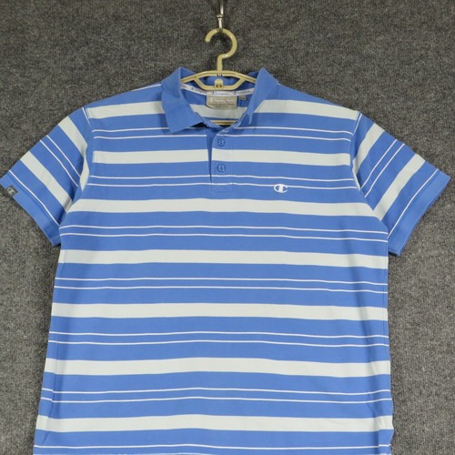 Champion Polo Shirt Boys Large Blue Short Sleeve Button Up Collared Polo - Picture 2 of 9