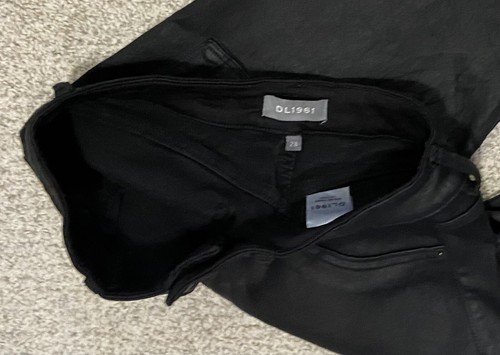 DL1961 Coated Black jeans LARA Instasculpt Cropped boot jeans size 28 Mid Rise - Bild 6 von 6