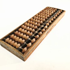 Japanese Wooden Abacus Soroban Calculator Vtg 90 Beads 15 Rods Toriyama store