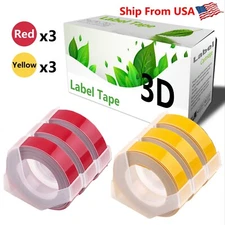 (3Red,3Yellow) Label Tape for Dymo Organizer Xpress Pro (12966)