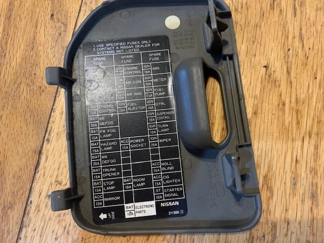 Panel de cubierta de caja de fusibles interior Infiniti I30 2000-2001 gris ~ B92 Foto 2 de 2