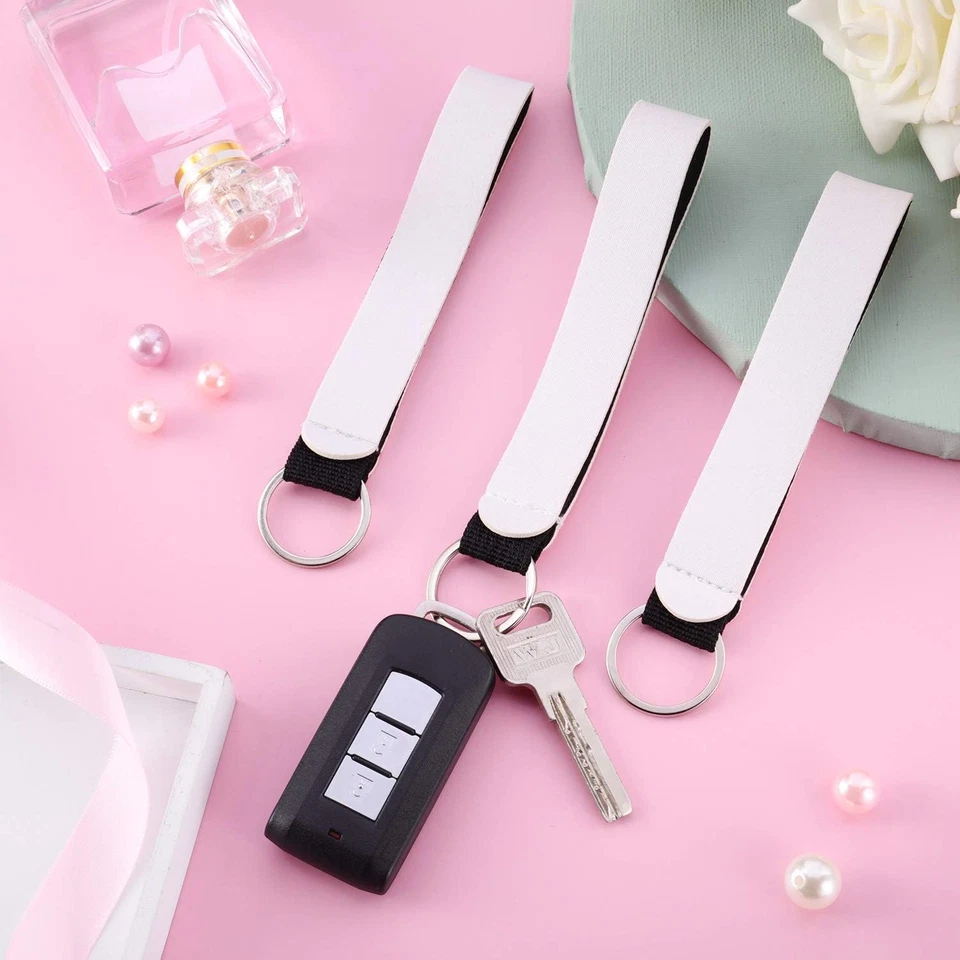 WILLBOND 20 Piezas Sublimación Llavero en Blanco Muñequera Llavero a Granel Hágalo Usted Mismo Blanco Foto 4 de 4