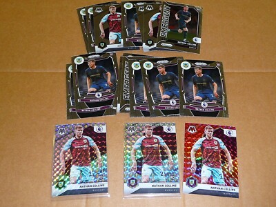 NATHAN COLLINS SOCCER LOT OF 20 PANINI MOSAIC PRIZM W/2 SILVER + RED W1926
