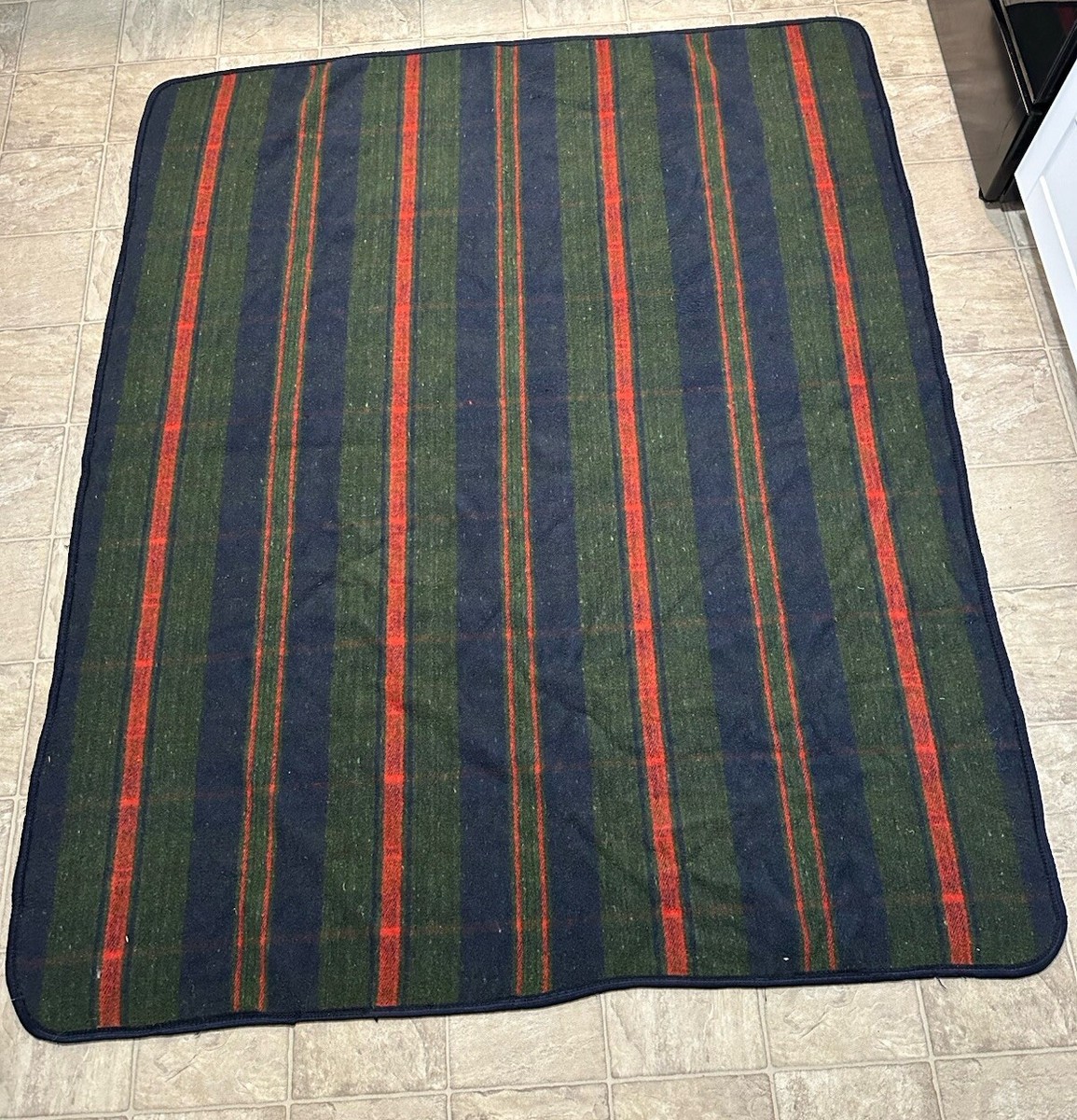 San Marcos Blanket 62” X 75” Saddle Blanket Striped Red Blue Green