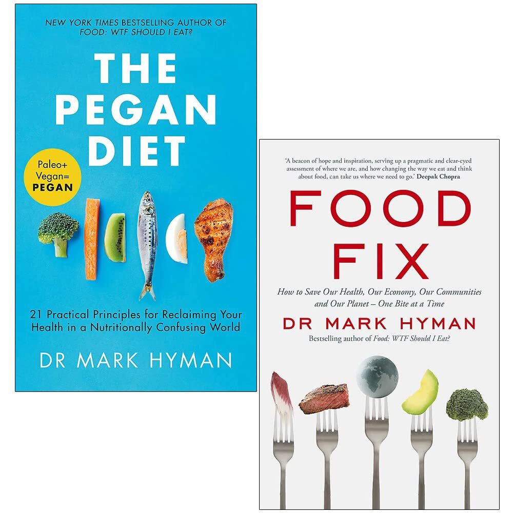 Dr Mark Hyman 2 Books Collection Set (The Pegan Diet & Food Fix) Paperback NEW