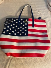 LACOSTE CONCEPT FLAG USA FLAG TOTE SHOULDER BAG MEDIUM