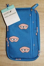 NEW Yoobi Pencil Organizer Blue with Peach Lips