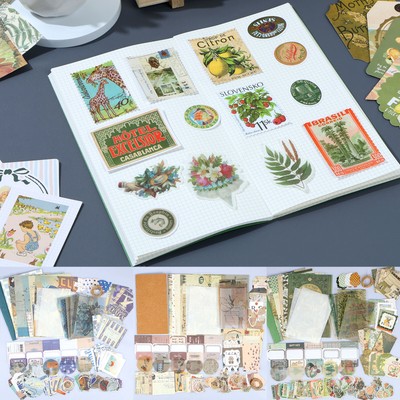 86Pcs Vintage Scrapbook Kit DIY Journaling Supplies Set with Scrapbook paxnm