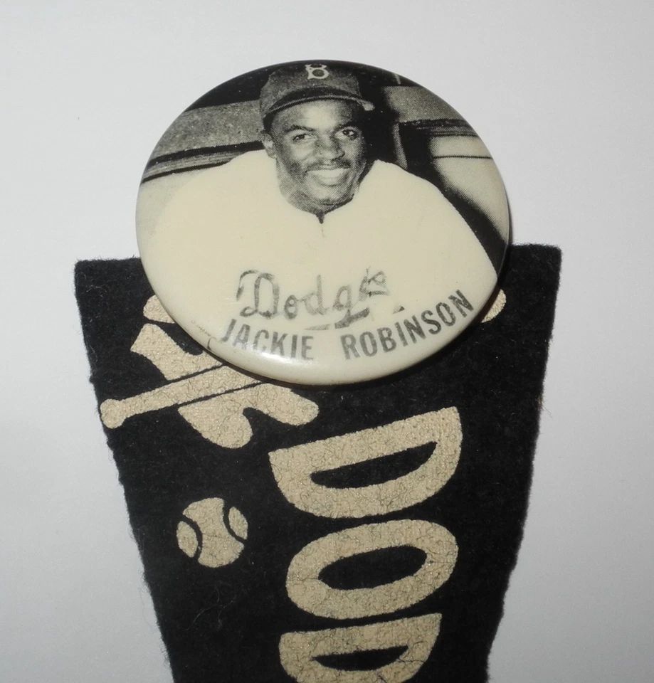 1947 Baseball Jackie Robinson Rookie Brooklyn Dodgers World Series Pin Pennant - Image 2 of 3