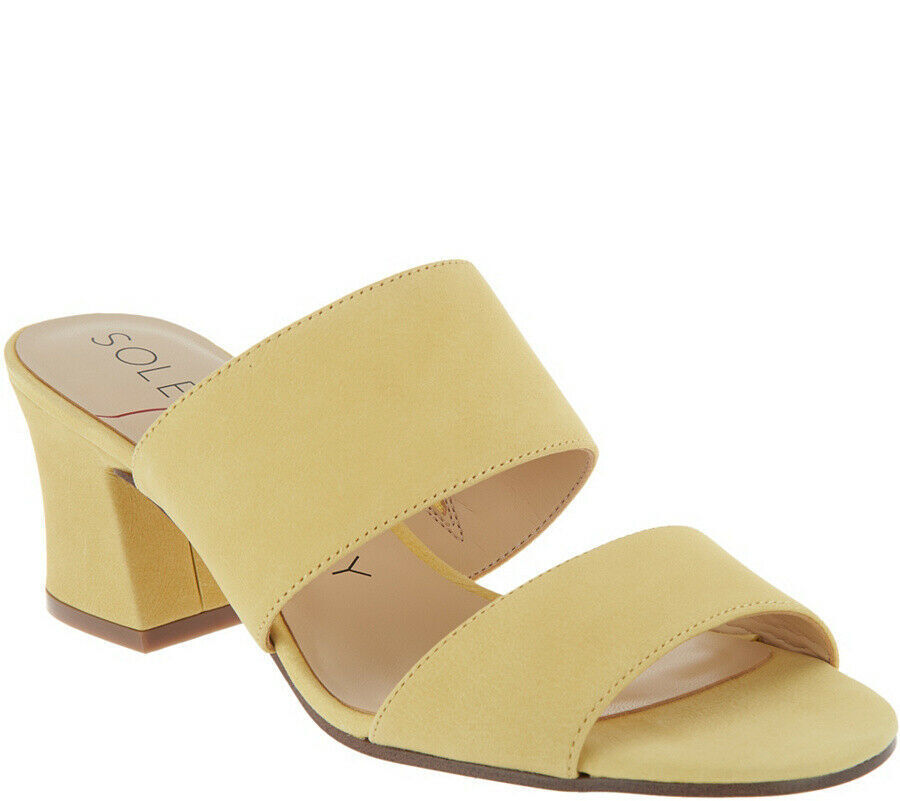 PANTOFOLA D’ORO Muli con tacco Sole Society Nabuck Helina giallo pallido 9 M