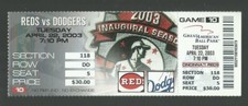 2003  REDS VS DODGERS  FULL TICKET  NM  ERIC GAGNE SAVE  WINS NL CY YOUNG AWARD