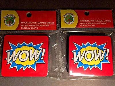 Set of 2 - Superhero Design WOW! Magnetic Whiteboard / Dry Erase Erasers