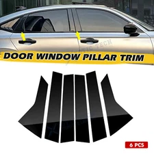 Glossy Black Window Pillar Posts For Honda Civic 2022+ Door Trim Decoration