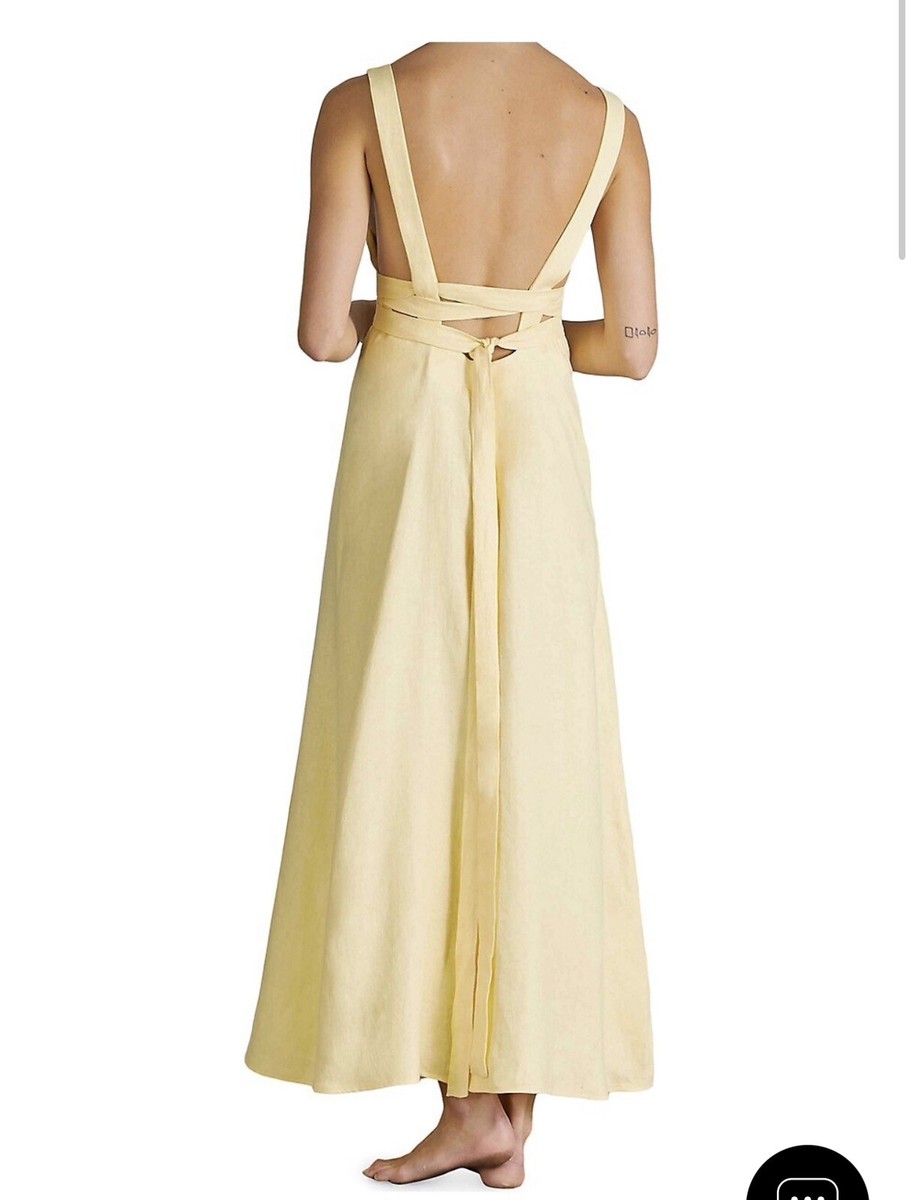 NWT Sold Out BONDI BORN Mustique Linen Dress In Butter Yellow Color Sz.  Small | eBay