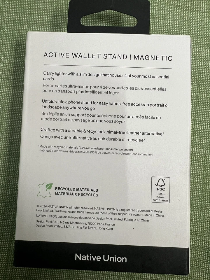 $39.99 Cartera Native Union SOPORTE Magnético NEGRO PARA IPHONE NUEVO SELLADO ENVÍO GRATUITO Foto 3 de 4