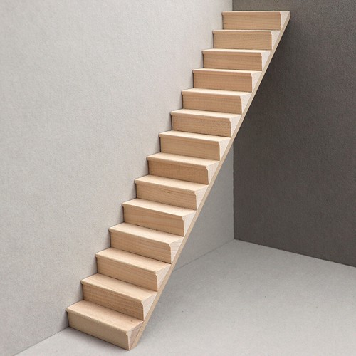 1:12 Scale Dolls House Miniatures Wooden Plain Ladder Stairs Building Model Tool - Picture 4 of 7