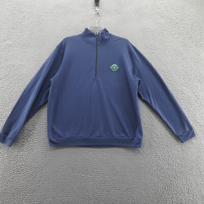 Pelotonia Mens 1/4 Zip Peloton Pullover Shirt Medium Blue Mock Neck Cycling