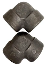 SOCKET CONNECTION 1/2" 3M, CARBON STEEL, 90 DEG ELBOW PIPE FITTING, LOT OF 2