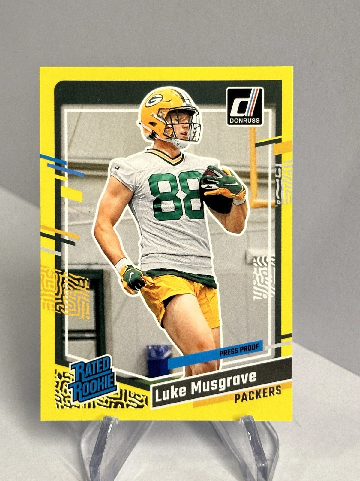 2023 Panini Donruss Luke Musgrave Rated Rookie Yellow Press Proof #337 Packers