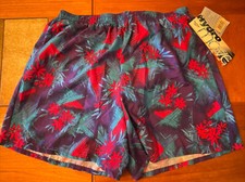 NWT Vintage Reebok Hawaiian Swim Trunks Shorts Made in USA XL Hydro Move 1990s