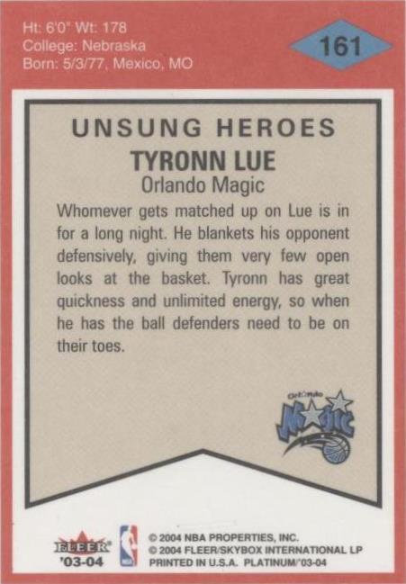 2003-04 Fleer Platinum - Tyronn Lue #161 | eBay