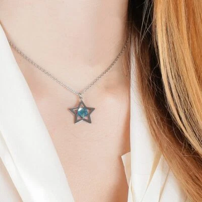 Collier Femme Morellato Cosmo Pendentif Étoile Cristal Aigue-marine SAKI02 45 cm - Photo 1/4
