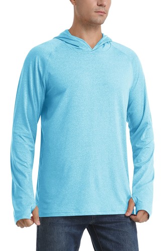 UPF50+ Men's UV Sun Shirts Outdoor Fishing Hoodies Long Sleeve Performance Tops - Picture 8 of 96
