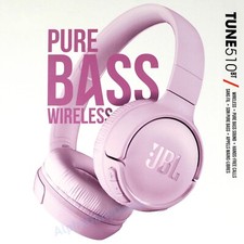 JBL Tune 510BT Wireless Bluetooth On Ear Stereo Headphones Mic Bass Rose Pink