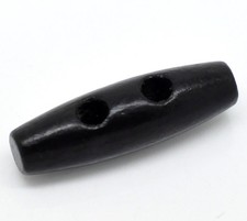 Black Coloured Wooden Toggle Buttons  35mm Aran, duffle coat,