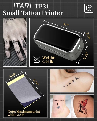 TP31 Wireless Tattoo Template Printer Thermal Tattoo Machine or Tattoo Paper - Foto 11 di 15