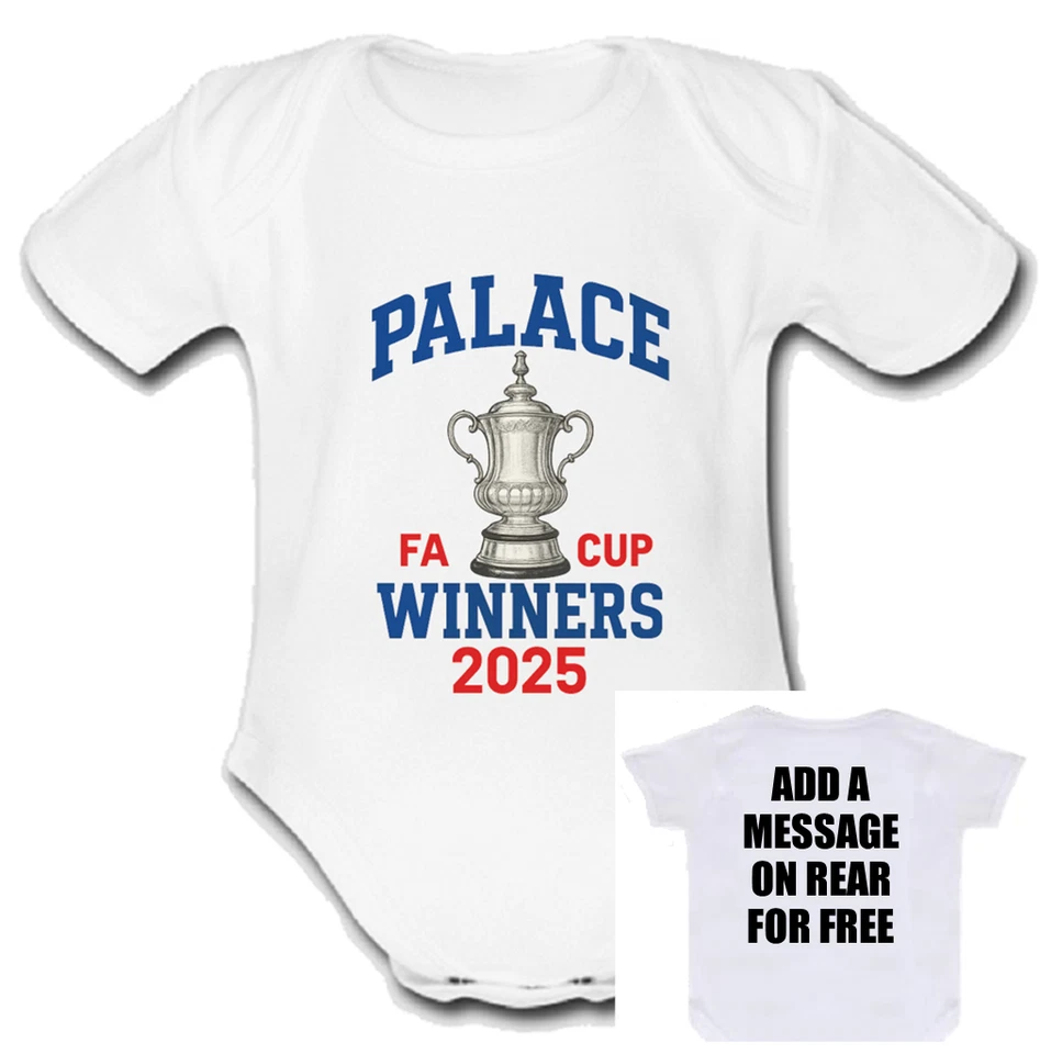 PSYCHOBABY crystal @@@palace@@ Strampler Baby Weste Grow Football Fa Cup 2025 WINNERs