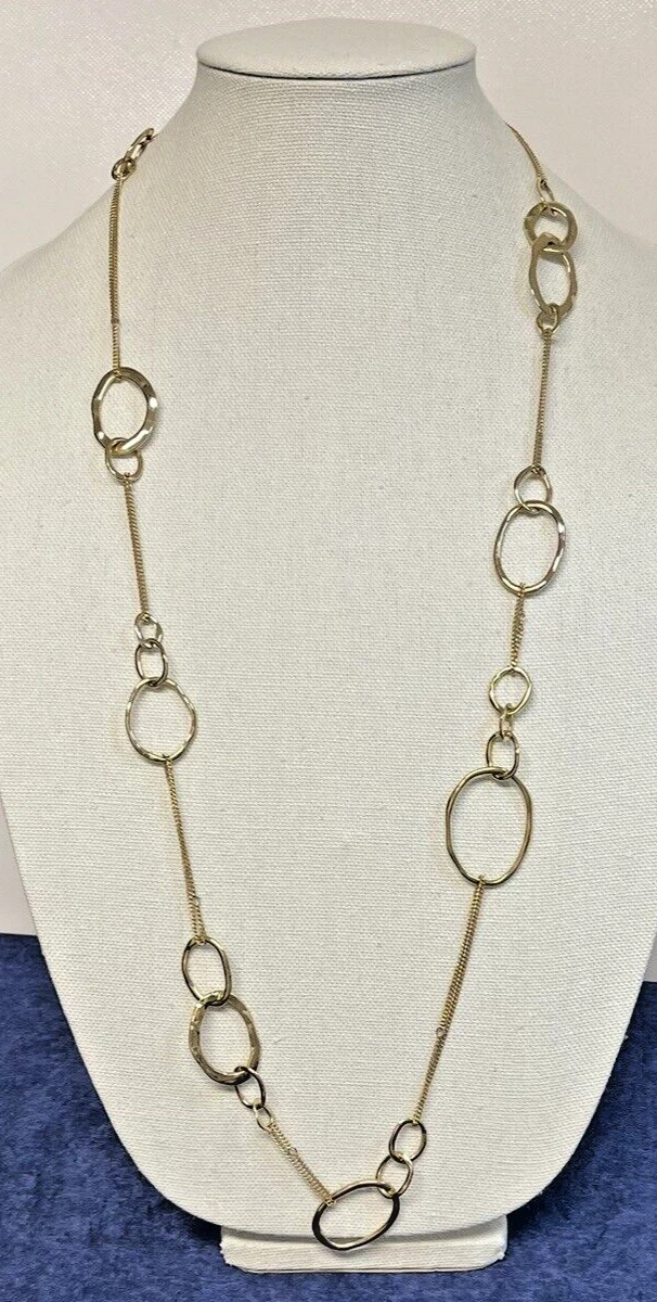 VETEMENTS Collana lunga Chloe & Isabel 36" tono oro catena fine grandi accenti maglie cerchio