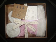 Natures Purest Fur Lined Cable Knit Hat Booties Set