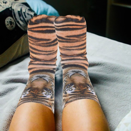 2 Pairs of 3D Printing Socks Tiger Pattern Socks Festival Unisex Stockings - Picture 11 of 12